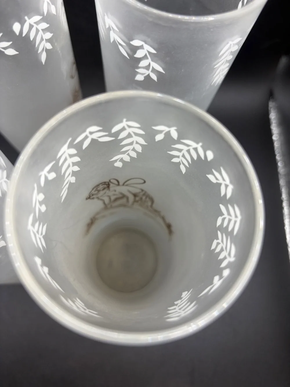 4 Vintage Libbey Fairy Pixie Nymph Frosted Highball Cocktail Glasses Barware
